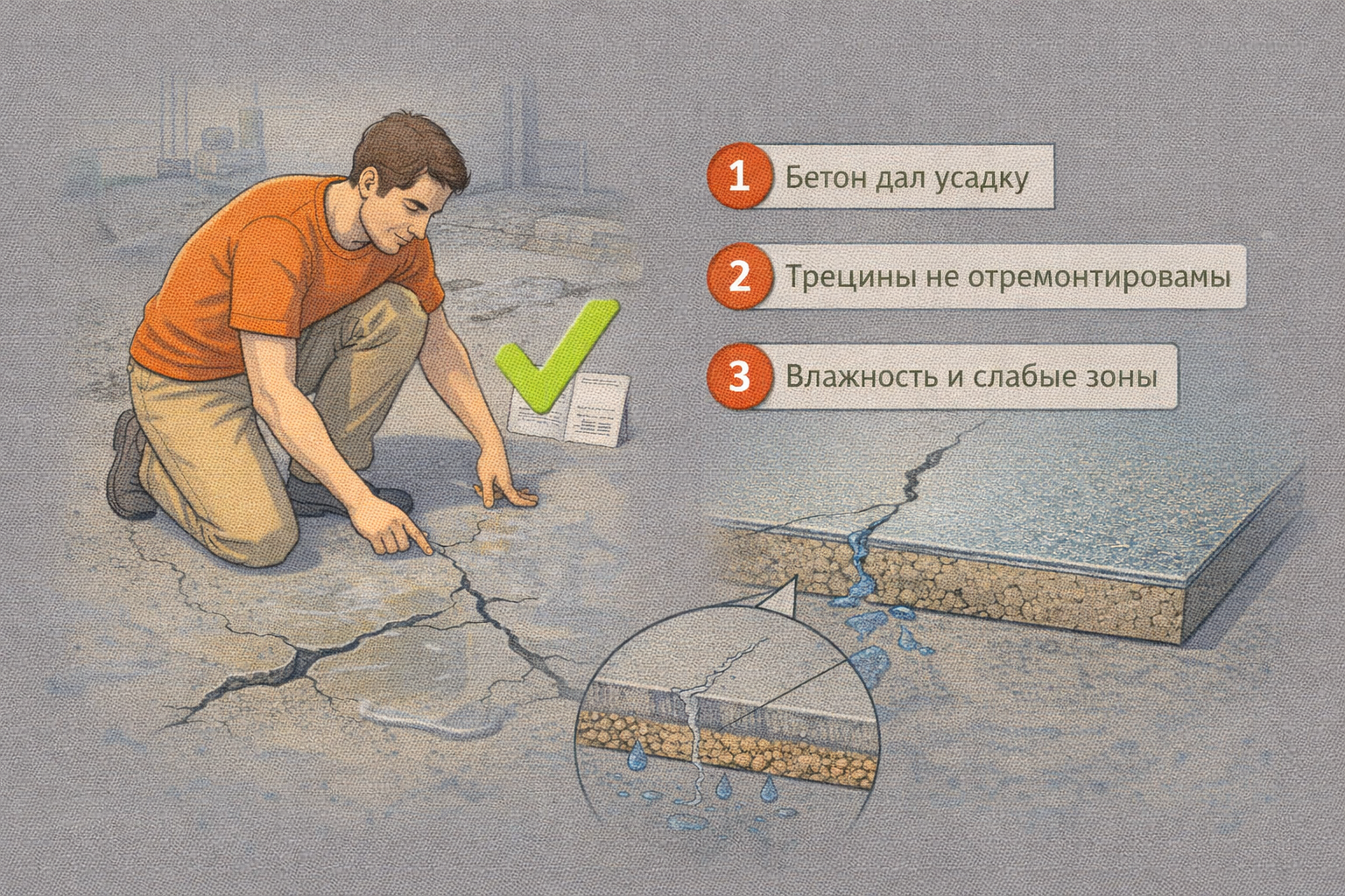 Трескается ли наливной пол со временем